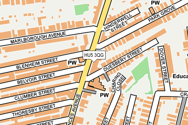 HU5 3QG map - OS OpenMap – Local (Ordnance Survey) HU5 3QG map - OS OpenMap – Local (Ordnance Survey)