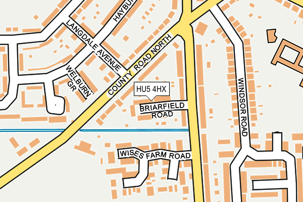 HU5 4HX map - OS OpenMap – Local (Ordnance Survey) HU5 4HX map - OS OpenMap – Local (Ordnance Survey)