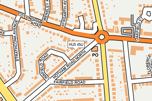 HU5 4NJ map - OS OpenMap – Local (Ordnance Survey) HU5 4NJ map - OS OpenMap – Local (Ordnance Survey)
