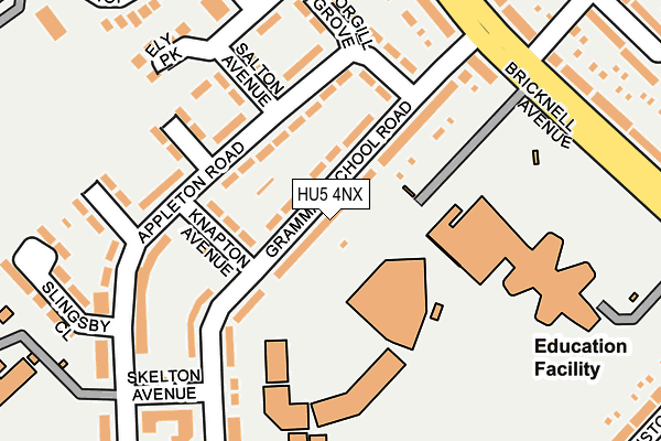 HU5 4NX map - OS OpenMap – Local (Ordnance Survey) HU5 4NX map - OS OpenMap – Local (Ordnance Survey)