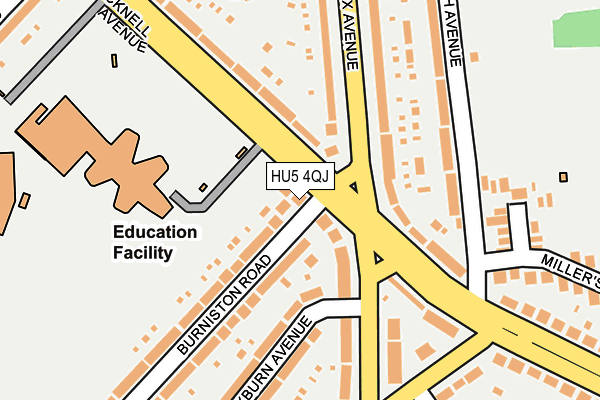 HU5 4QJ map - OS OpenMap – Local (Ordnance Survey) HU5 4QJ map - OS OpenMap – Local (Ordnance Survey)