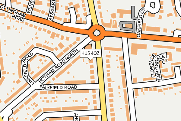 HU5 4QZ map - OS OpenMap – Local (Ordnance Survey) HU5 4QZ map - OS OpenMap – Local (Ordnance Survey)