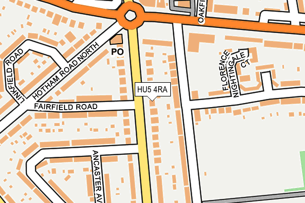 HU5 4RA map - OS OpenMap – Local (Ordnance Survey) HU5 4RA map - OS OpenMap – Local (Ordnance Survey)