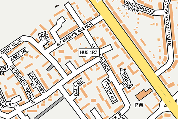HU5 4RZ map - OS OpenMap – Local (Ordnance Survey) HU5 4RZ map - OS OpenMap – Local (Ordnance Survey)