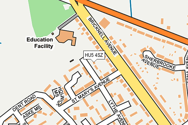 HU5 4SZ map - OS OpenMap – Local (Ordnance Survey) HU5 4SZ map - OS OpenMap – Local (Ordnance Survey)