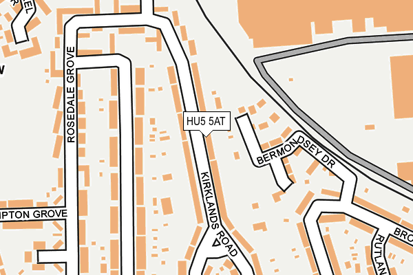 HU5 5AT map - OS OpenMap – Local (Ordnance Survey) HU5 5AT map - OS OpenMap – Local (Ordnance Survey)