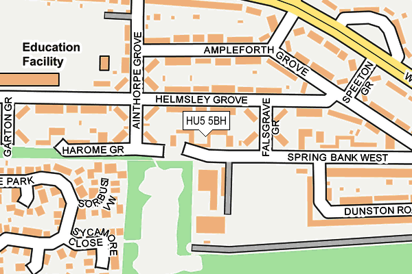 HU5 5BH map - OS OpenMap – Local (Ordnance Survey) HU5 5BH map - OS OpenMap – Local (Ordnance Survey)