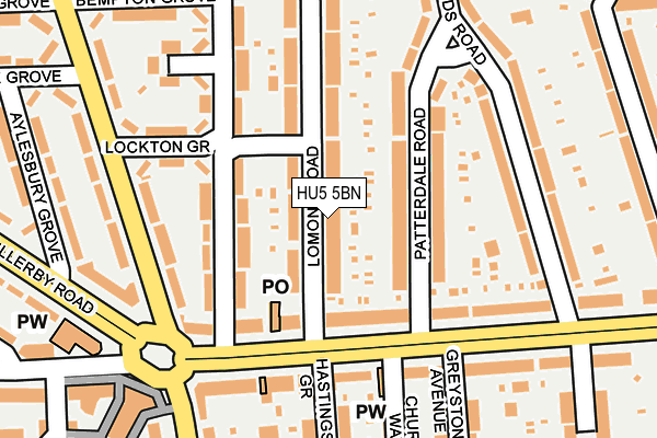 HU5 5BN map - OS OpenMap – Local (Ordnance Survey) HU5 5BN map - OS OpenMap – Local (Ordnance Survey)