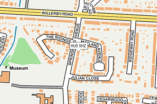 HU5 5HZ map - OS OpenMap – Local (Ordnance Survey)