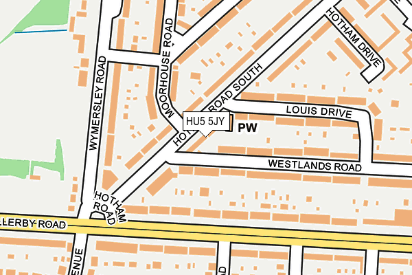 HU5 5JY map - OS OpenMap – Local (Ordnance Survey)