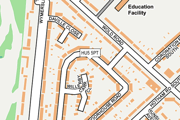 HU5 5PT map - OS OpenMap – Local (Ordnance Survey) HU5 5PT map - OS OpenMap – Local (Ordnance Survey)