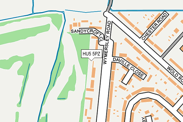 HU5 5PZ map - OS OpenMap – Local (Ordnance Survey) HU5 5PZ map - OS OpenMap – Local (Ordnance Survey)