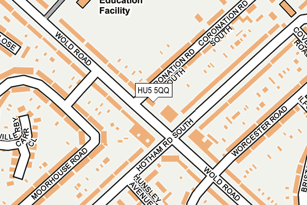 HU5 5QQ map - OS OpenMap – Local (Ordnance Survey) HU5 5QQ map - OS OpenMap – Local (Ordnance Survey)
