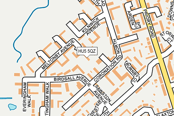 HU5 5QZ map - OS OpenMap – Local (Ordnance Survey)