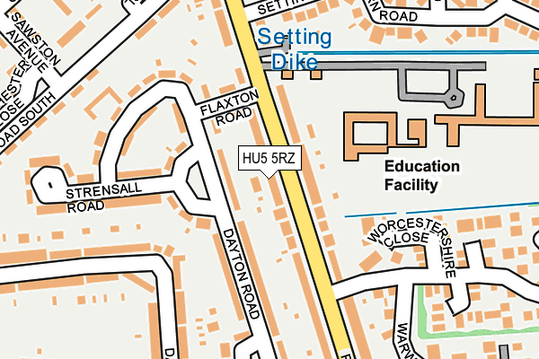 HU5 5RZ map - OS OpenMap – Local (Ordnance Survey) HU5 5RZ map - OS OpenMap – Local (Ordnance Survey)