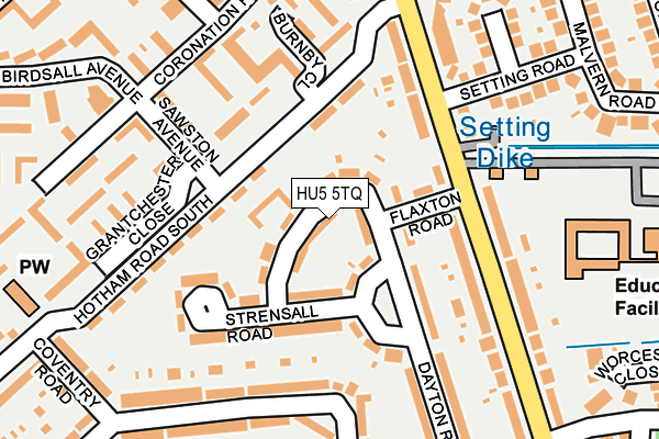 HU5 5TQ map - OS OpenMap – Local (Ordnance Survey) HU5 5TQ map - OS OpenMap – Local (Ordnance Survey)
