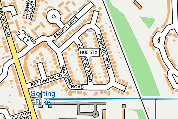 HU5 5TX map - OS OpenMap – Local (Ordnance Survey) HU5 5TX map - OS OpenMap – Local (Ordnance Survey)