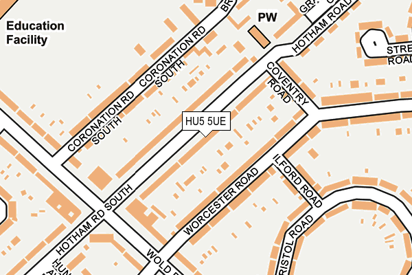 HU5 5UE map - OS OpenMap – Local (Ordnance Survey) HU5 5UE map - OS OpenMap – Local (Ordnance Survey)