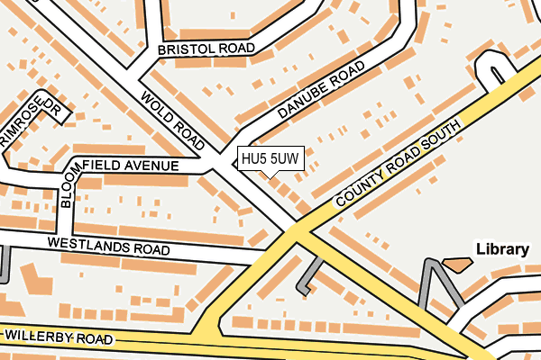 HU5 5UW map - OS OpenMap – Local (Ordnance Survey) HU5 5UW map - OS OpenMap – Local (Ordnance Survey)