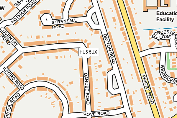HU5 5UX map - OS OpenMap – Local (Ordnance Survey) HU5 5UX map - OS OpenMap – Local (Ordnance Survey)