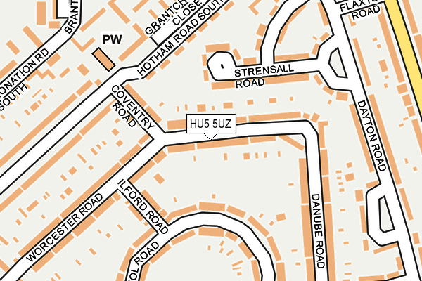 HU5 5UZ map - OS OpenMap – Local (Ordnance Survey) HU5 5UZ map - OS OpenMap – Local (Ordnance Survey)