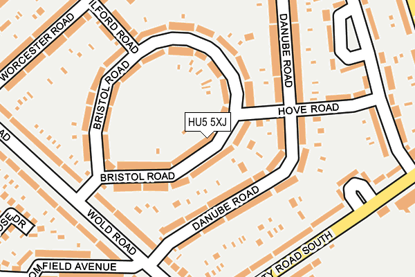HU5 5XJ map - OS OpenMap – Local (Ordnance Survey) HU5 5XJ map - OS OpenMap – Local (Ordnance Survey)