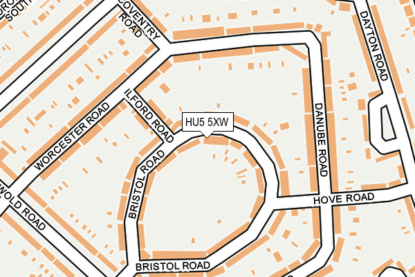 HU5 5XW map - OS OpenMap – Local (Ordnance Survey) HU5 5XW map - OS OpenMap – Local (Ordnance Survey)