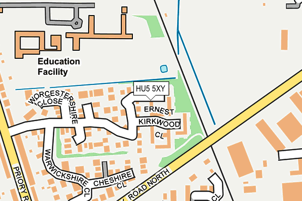 HU5 5XY map - OS OpenMap – Local (Ordnance Survey) HU5 5XY map - OS OpenMap – Local (Ordnance Survey)