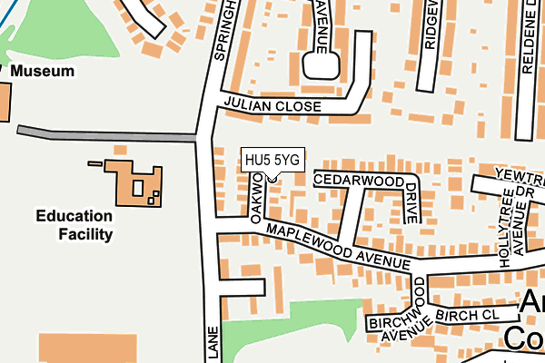 HU5 5YG map - OS OpenMap – Local (Ordnance Survey)