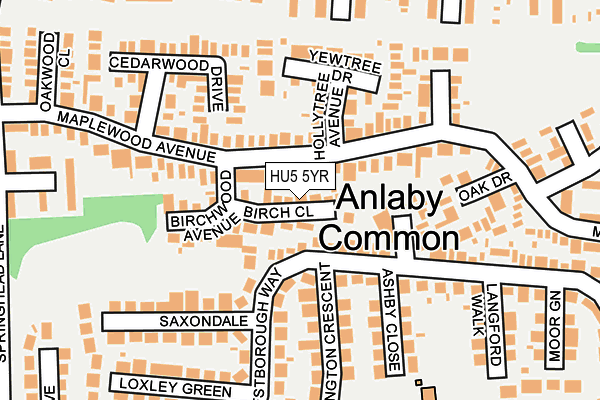 HU5 5YR map - OS OpenMap – Local (Ordnance Survey)