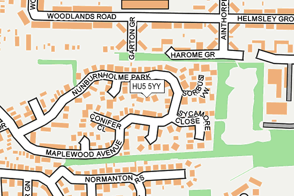 HU5 5YY map - OS OpenMap – Local (Ordnance Survey) HU5 5YY map - OS OpenMap – Local (Ordnance Survey)
