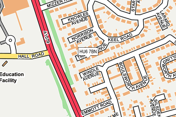 HU6 7BN map - OS OpenMap – Local (Ordnance Survey) HU6 7BN map - OS OpenMap – Local (Ordnance Survey)