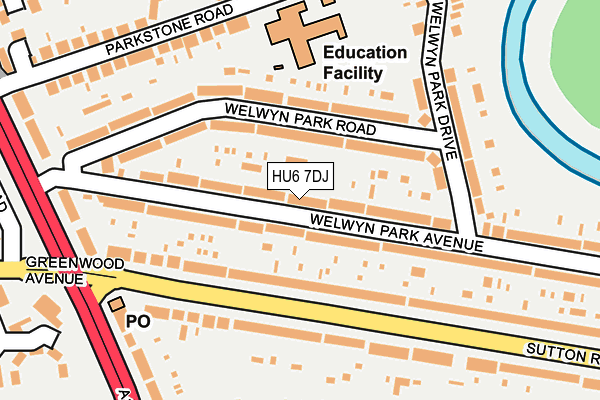 HU6 7DJ map - OS OpenMap – Local (Ordnance Survey) HU6 7DJ map - OS OpenMap – Local (Ordnance Survey)
