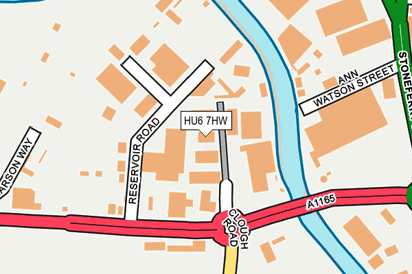 HU6 7HW map - OS OpenMap – Local (Ordnance Survey)
