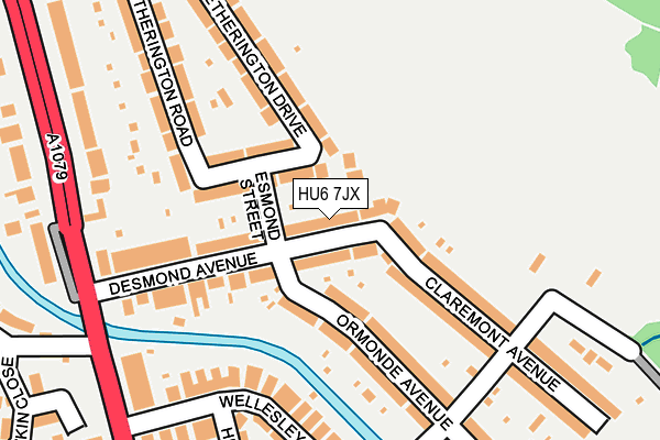 HU6 7JX map - OS OpenMap – Local (Ordnance Survey) HU6 7JX map - OS OpenMap – Local (Ordnance Survey)