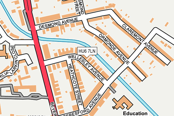HU6 7LN map - OS OpenMap – Local (Ordnance Survey) HU6 7LN map - OS OpenMap – Local (Ordnance Survey)