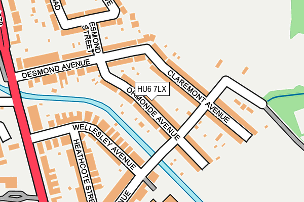 HU6 7LX map - OS OpenMap – Local (Ordnance Survey) HU6 7LX map - OS OpenMap – Local (Ordnance Survey)