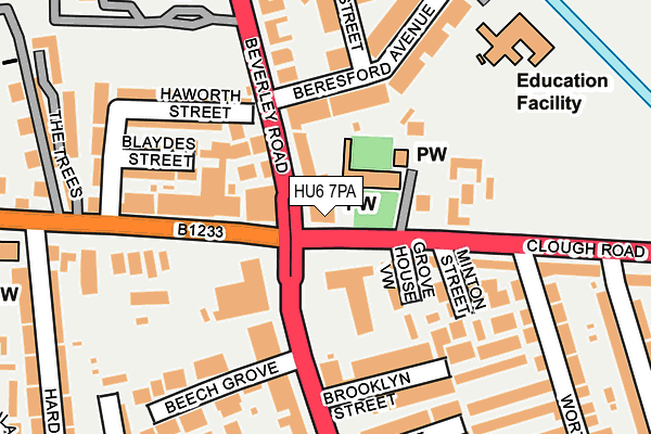 HU6 7PA map - OS OpenMap – Local (Ordnance Survey) HU6 7PA map - OS OpenMap – Local (Ordnance Survey)