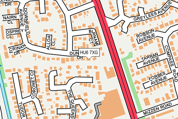 HU6 7XG map - OS OpenMap – Local (Ordnance Survey) HU6 7XG map - OS OpenMap – Local (Ordnance Survey)