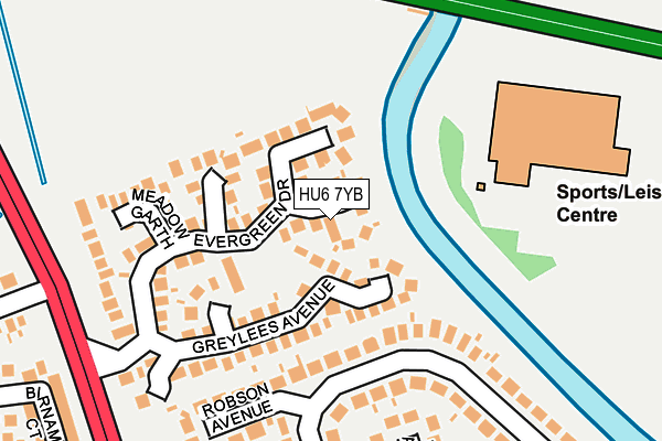 HU6 7YB map - OS OpenMap – Local (Ordnance Survey) HU6 7YB map - OS OpenMap – Local (Ordnance Survey)