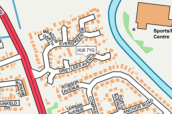 HU6 7YG map - OS OpenMap – Local (Ordnance Survey) HU6 7YG map - OS OpenMap – Local (Ordnance Survey)