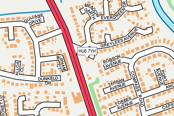 HU6 7YH map - OS OpenMap – Local (Ordnance Survey) HU6 7YH map - OS OpenMap – Local (Ordnance Survey)