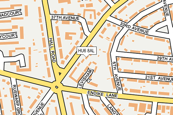 HU6 8AL map - OS OpenMap – Local (Ordnance Survey) HU6 8AL map - OS OpenMap – Local (Ordnance Survey)