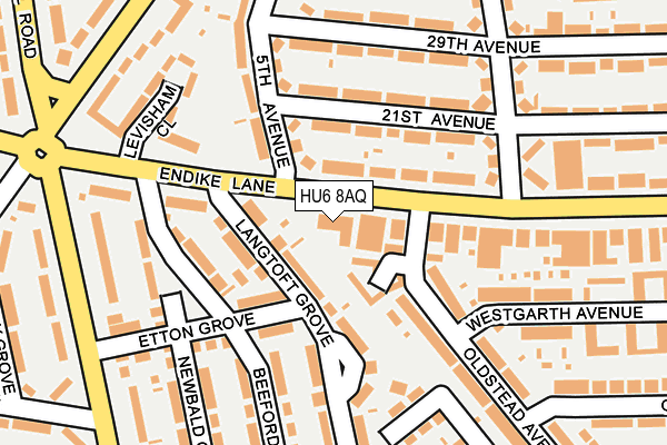 HU6 8AQ map - OS OpenMap – Local (Ordnance Survey) HU6 8AQ map - OS OpenMap – Local (Ordnance Survey)