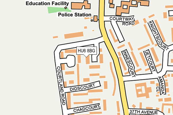 HU6 8BG map - OS OpenMap – Local (Ordnance Survey)