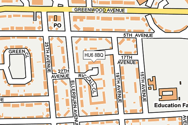 HU6 8BQ map - OS OpenMap – Local (Ordnance Survey) HU6 8BQ map - OS OpenMap – Local (Ordnance Survey)