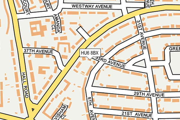 HU6 8BX map - OS OpenMap – Local (Ordnance Survey) HU6 8BX map - OS OpenMap – Local (Ordnance Survey)
