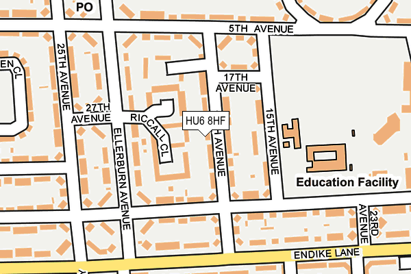 HU6 8HF map - OS OpenMap – Local (Ordnance Survey) HU6 8HF map - OS OpenMap – Local (Ordnance Survey)