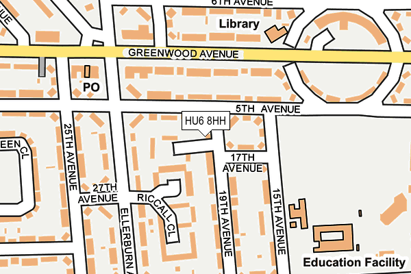 HU6 8HH map - OS OpenMap – Local (Ordnance Survey)