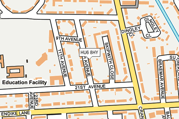 HU6 8HY map - OS OpenMap – Local (Ordnance Survey) HU6 8HY map - OS OpenMap – Local (Ordnance Survey)